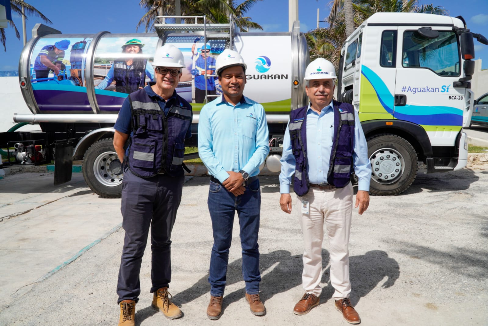 AGUAKAN ENTREGA PIPA DE AGUA RESIDUAL A ISLA MUJERES COMO PARTE DE SU COMPROMISO SOCIAL Y EN BENEFICIO DE LA COMUNIDAD