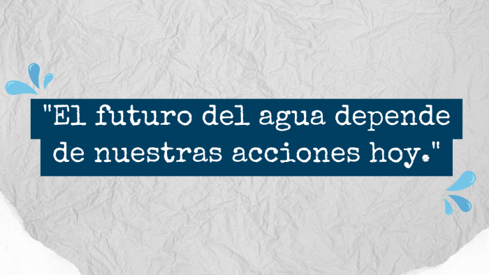 El futuro del agua depende de nuestras acciones hoyFrases relacionadas al agua