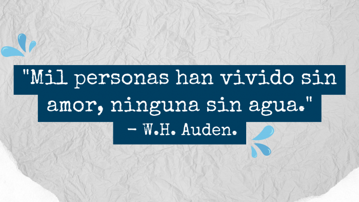 Frases relacionadas al agua W.H. Auden