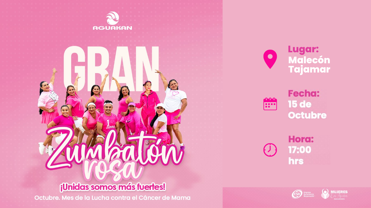 Zumbatón Rosa de Aguakan: Cómo participar en la clase por el Día Mundial de la Lucha contra el Cáncer de Mama