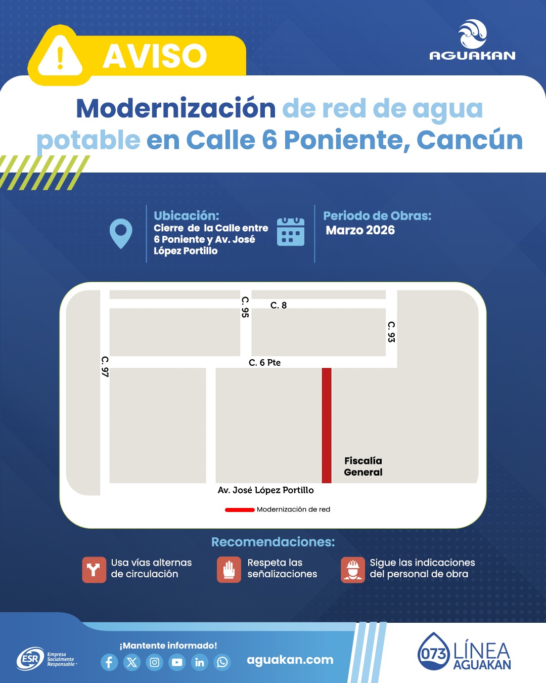 Aguakan moderniza red de agua potable en Supermanzanas 91 y 92 de Cancún