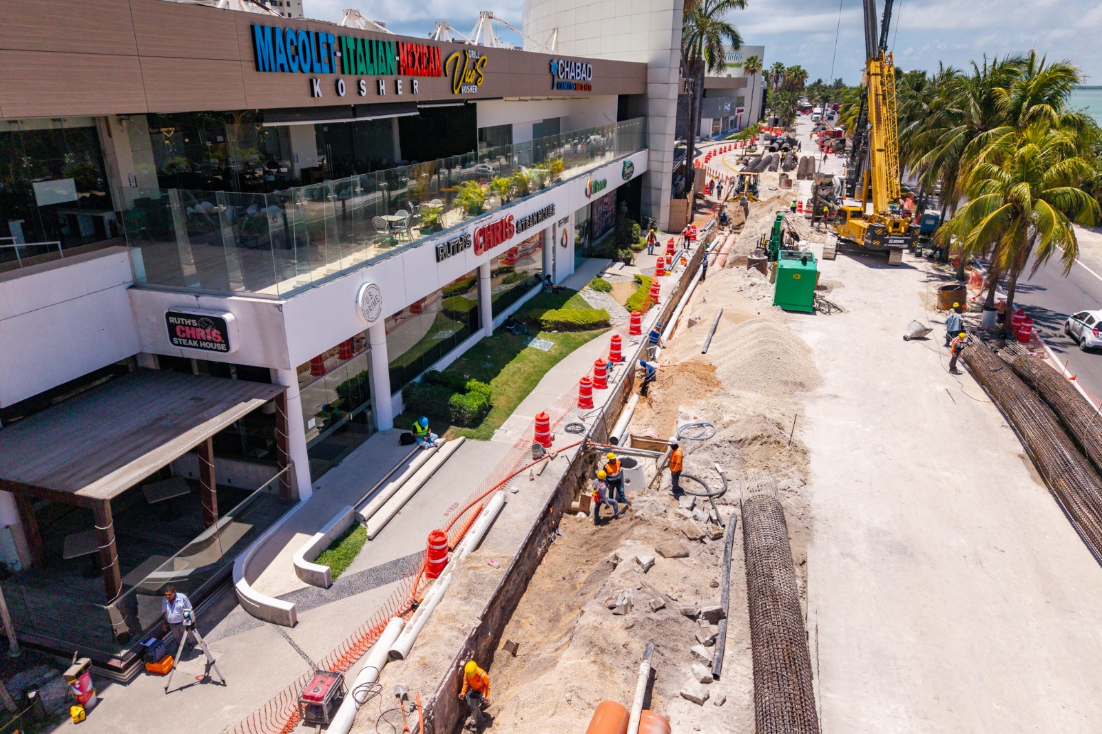 Aguakan avanza en trabajos de reubicación del Distribuidor Vial Kukulcán en Cancún