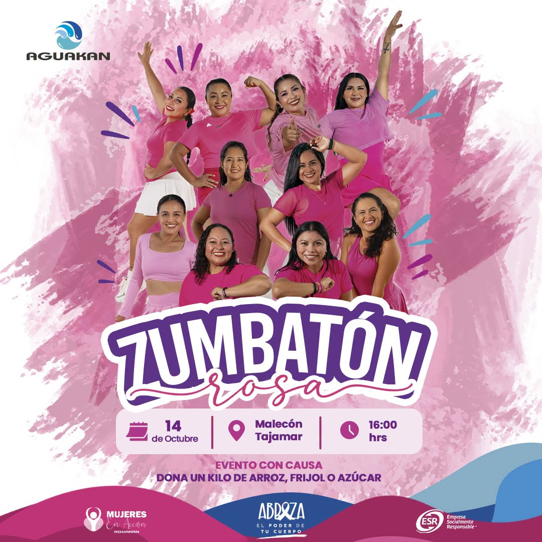 Aguakan invita al “Gran Zumbatón Rosa” en el Malecón Tajamar